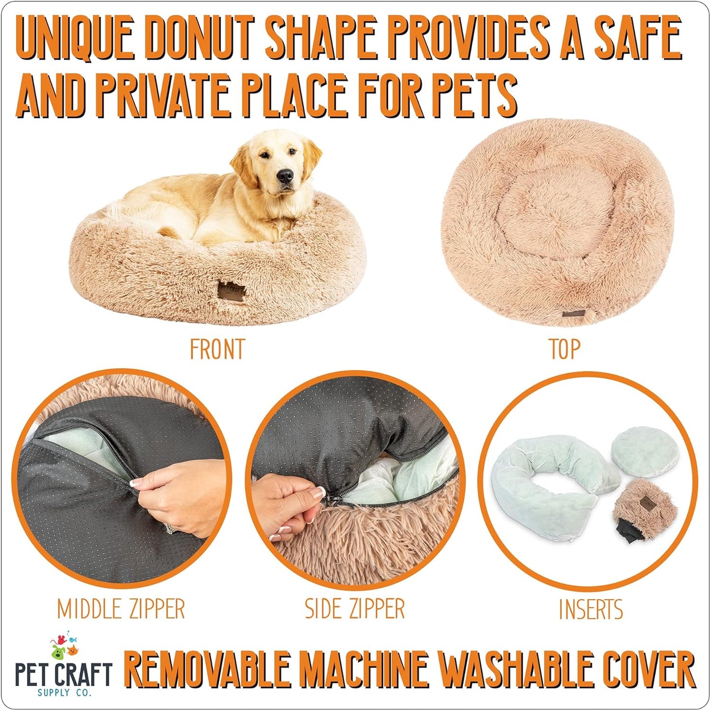 Wellness Calming Dog Bed for Small Dogs - Cat Bed for Indoor Cats - with Bonus Matching Dog Blanket Cat Blanket to Combat Anxiety Xlarge