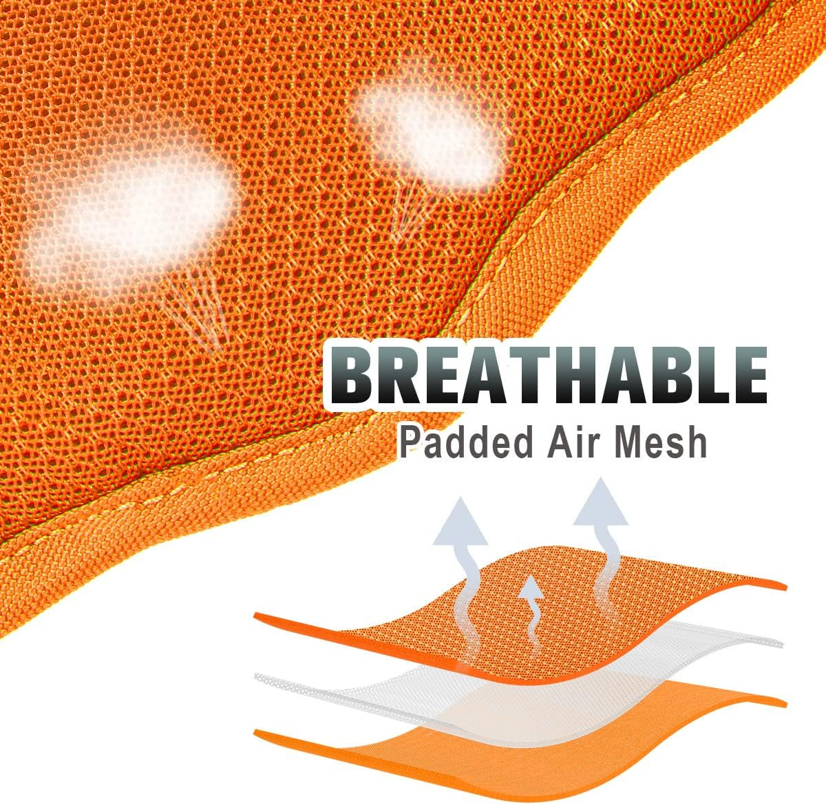 No Pull Dog Harness Large Reflective Dog Harness with Front Clip and Easy Control Handle for Walking Training Running with ID Tag Pocket(Orange,M)